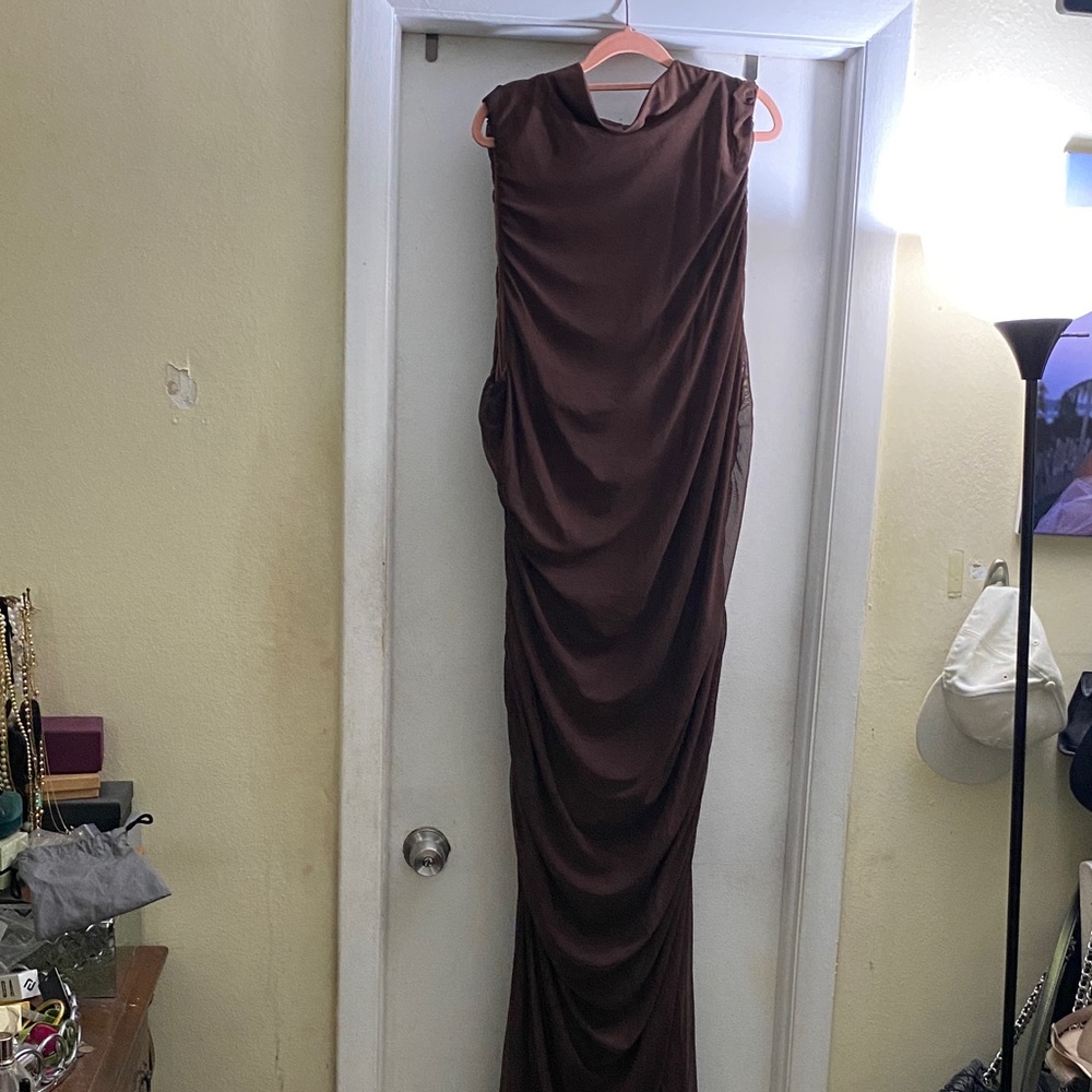 PrettyLittleThing Chocolate Maxi Dress
